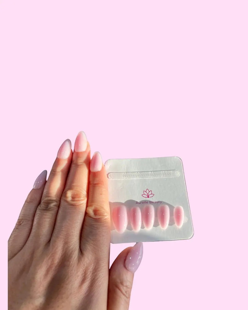 Soft Pink BIAB Press-On Nails on hand, view 2