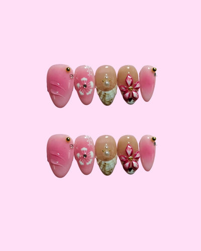 Blush Bouquet press on nails - Aurelle Beauty