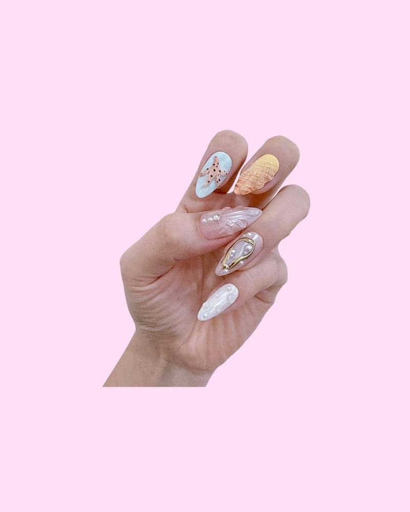 Seabreeze Charm press on nails - Aurelle Beauty