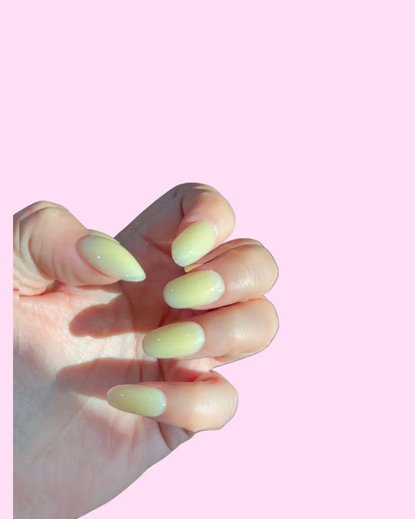 Lime BIAB Press-On Nails on hand