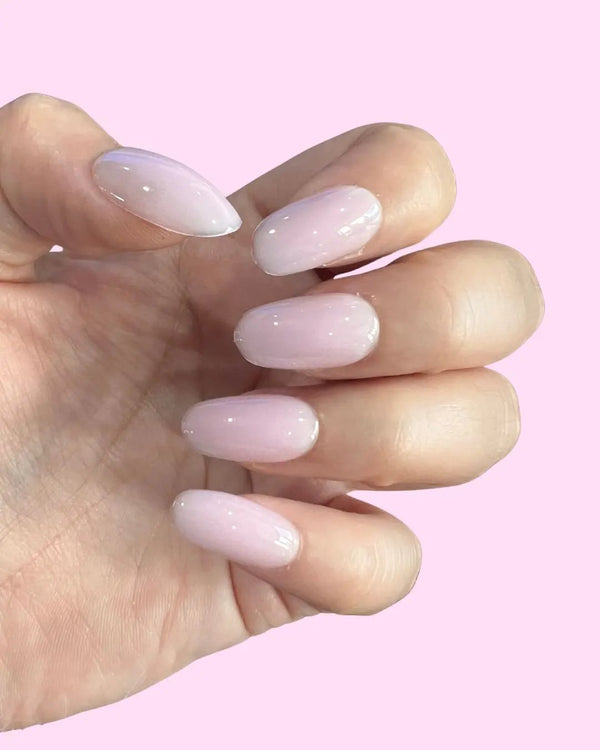 Milky Pink BIAB Press-On Nails on hand, view 1