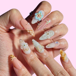 Beach Blossom press on nails - Aurelle Beauty