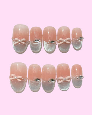 Blue French Tips Press on nails 1 press on nails - Aurelle Beauty