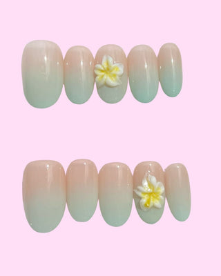 Blue French Tips Press on nails 2 press on nails - Aurelle Beauty
