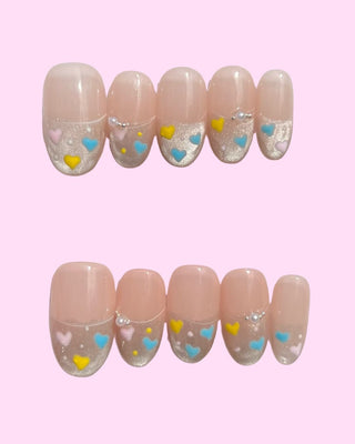 Blue French Tips Press on nails 3 press on nails - Aurelle Beauty
