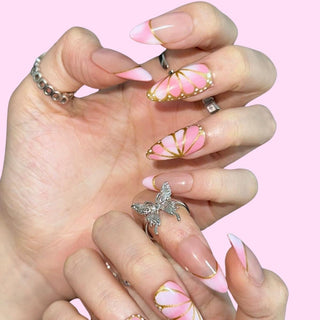 Blush Butterfly press on nails - Aurelle Beauty