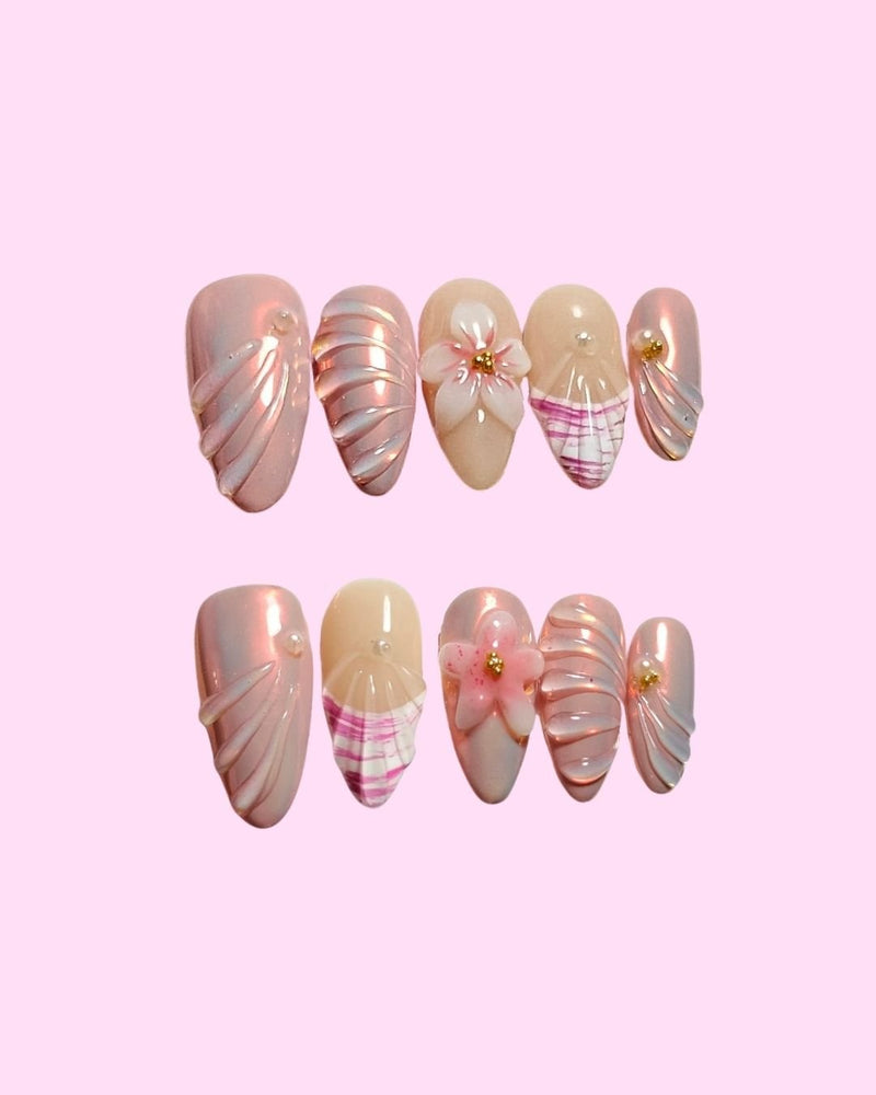 Blush Drift press on nails - Aurelle Beauty