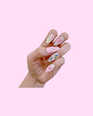 Blush Island press on nails - Aurelle Beauty