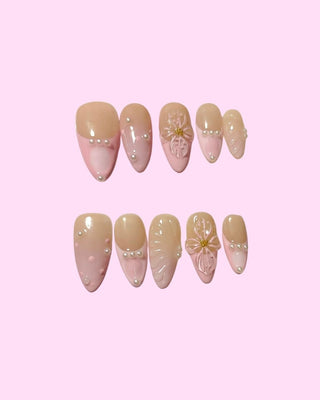 Blush Pearl press on nails - Aurelle Beauty
