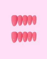 Blush_Short Almond press on nails - Aurelle Beauty