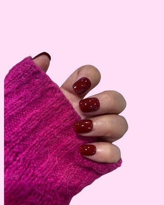Cherry Luxe_Extra Short press on nails - Aurelle Beauty