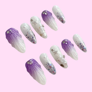 Lavender Beach press on nails - Aurelle Beauty