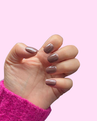 Mocha_Extra Short press on nails - Aurelle Beauty