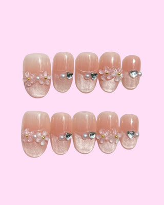 Nude French Tips Press on nails 3 press on nails - Aurelle Beauty
