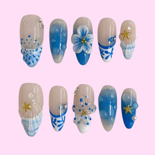 Ocean Breeze press on nails - Aurelle Beauty