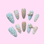 Oceanic Glow press on nails - Aurelle Beauty