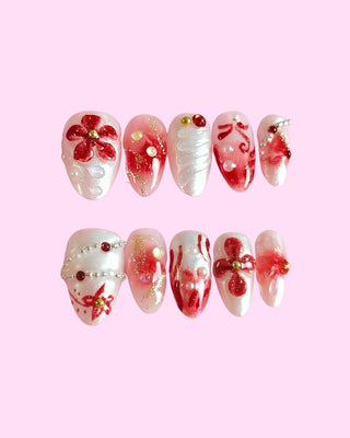 Pearl Blossom press on nails - Aurelle Beauty