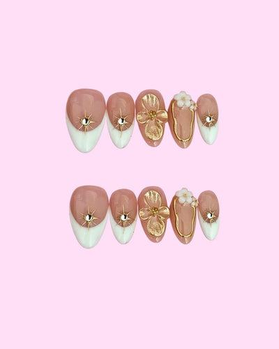 Petal French press on nails - Aurelle Beauty