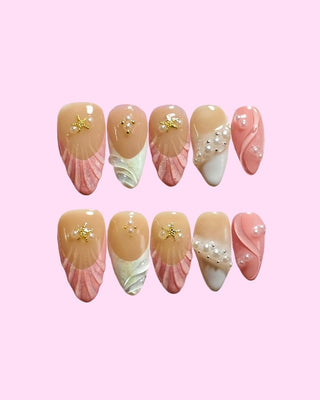 Pink Breeze press on nails - Aurelle Beauty