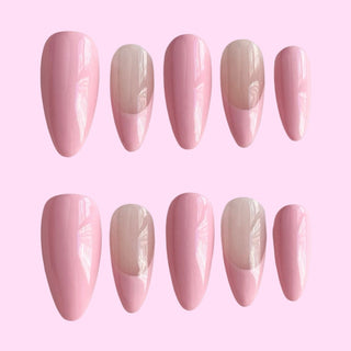 Pink French press on nails - Aurelle Beauty