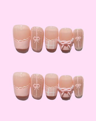 Pink French Tips Press on nails 11 press on nails - Aurelle Beauty