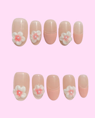 Pink French Tips Press on nails 14 press on nails - Aurelle Beauty