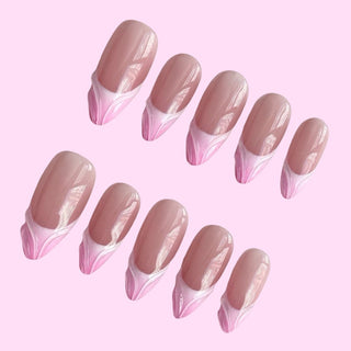 Pink Ombre French press on nails - Aurelle Beauty