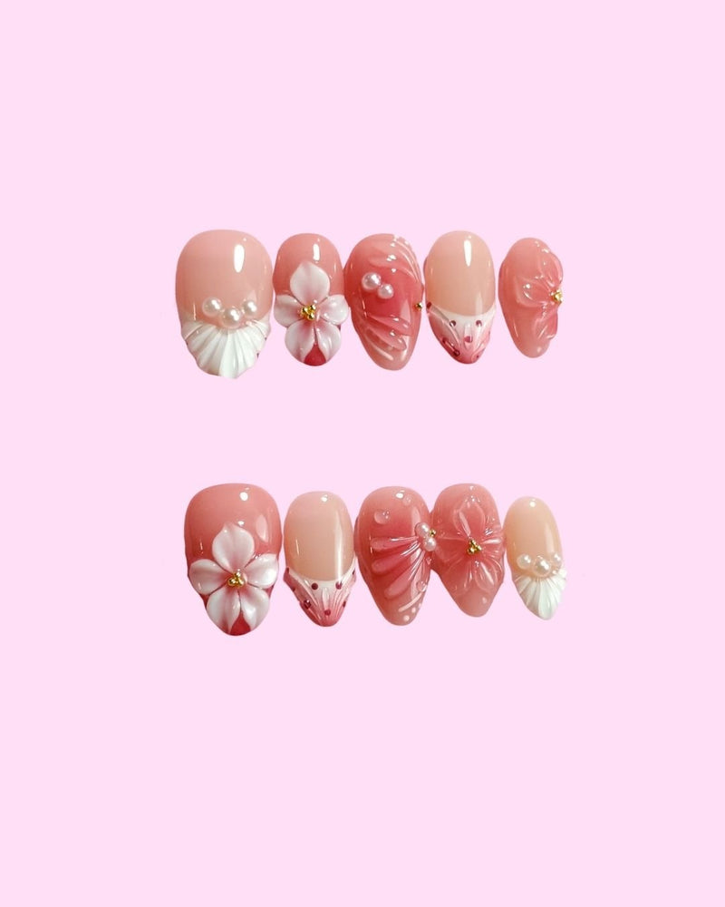 Pink Whisper press on nails - Aurelle Beauty
