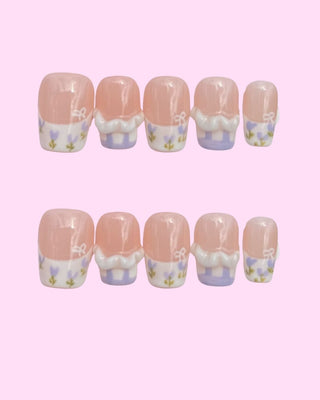 Purple French Tips Press on nails 1 press on nails - Aurelle Beauty