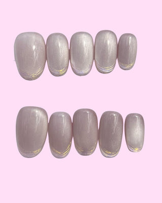 Purple French Tips Press on nails 3 press on nails - Aurelle Beauty