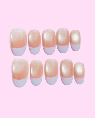 Purple French Tips Press on nails 9 press on nails - Aurelle Beauty