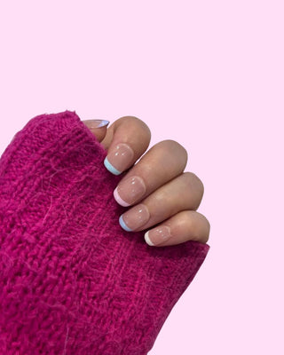 Rainbow French _Extra Short press on nails - Aurelle Beauty