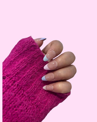 Rainbow French _Short Almond press on nails - Aurelle Beauty