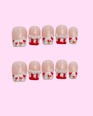 Red French Tips Press on nails press on nails - Aurelle Beauty