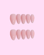 Rose Quartz_Short Almond press on nails - Aurelle Beauty