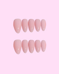 Rose Quartz Short Almond press on nails - Aurelle Beauty