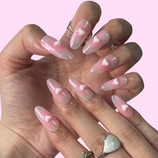 Rosy Sweetheart press on nails - Aurelle Beauty