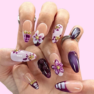 Royal Blossom press on nails - Aurelle Beauty