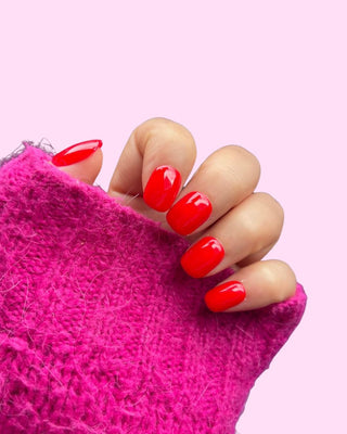 Ruby Glow_Extra Short press on nails - Aurelle Beauty