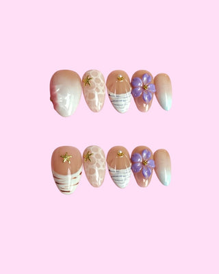 Sandy Blossom press on nails - Aurelle Beauty