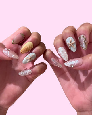 Seabreeze Charm press on nails - Aurelle Beauty