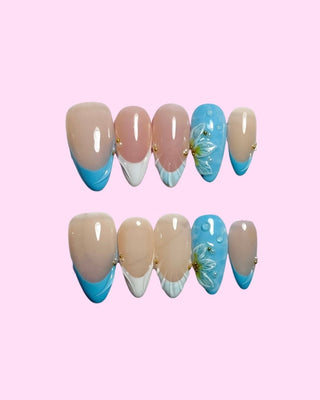 Seabreeze Glow press on nails - Aurelle Beauty