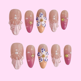 Seashell Charm press on nails - Aurelle Beauty