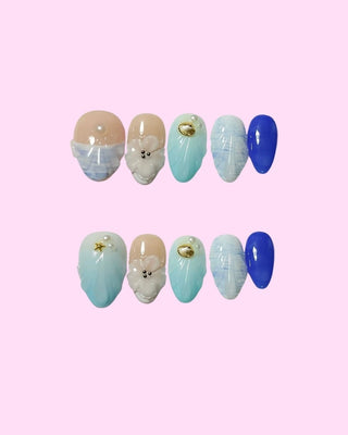 Seashell Charm press on nails - Aurelle Beauty