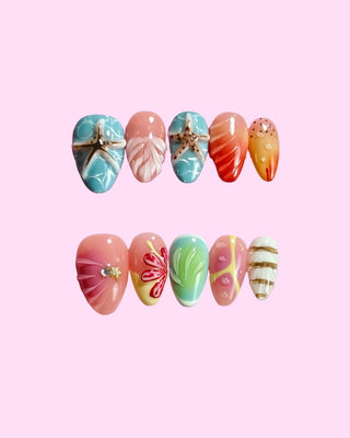 Star of the Shore press on nails - Aurelle Beauty