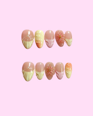 Sun Kissed Blush press on nails - Aurelle Beauty