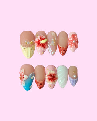 Sunlit Petals press on nails - Aurelle Beauty