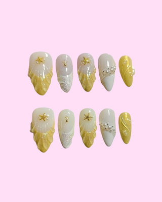 Sunny Shoreline press on nails - Aurelle Beauty