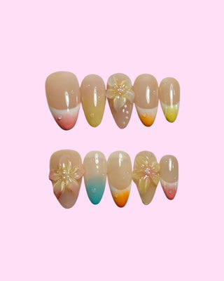 Sunset Ombre press on nails - Aurelle Beauty