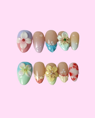 Tropical Paradise press on nails - Aurelle Beauty